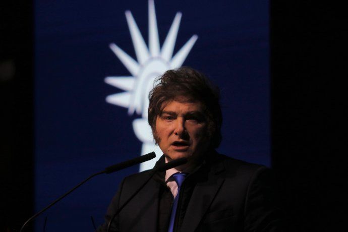 Javier Milei brindó un discurso en la Fundación Faro. 