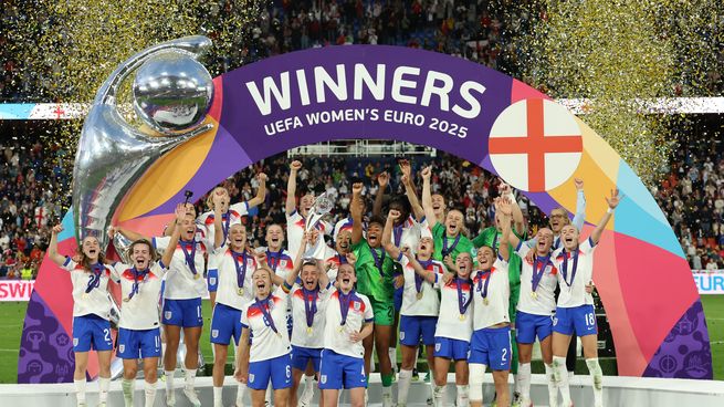 Inglaterra se consagró bicampeón de la Eurocopa femenina.