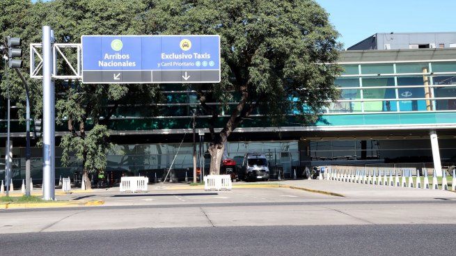 Aeroparque vacío este jueves.