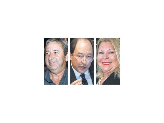 Julio Cobos, Ernesto Sanz y Elisa Carrió