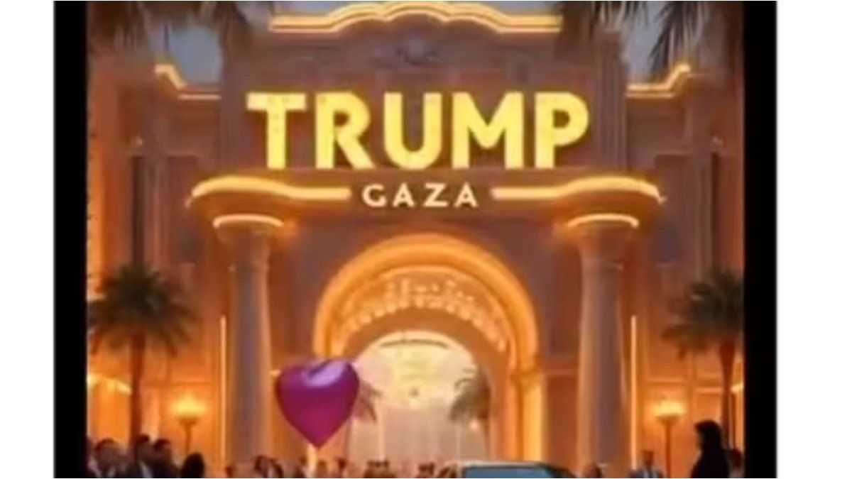 The unusual video shared by the US president on his plans for the area destroyed by war