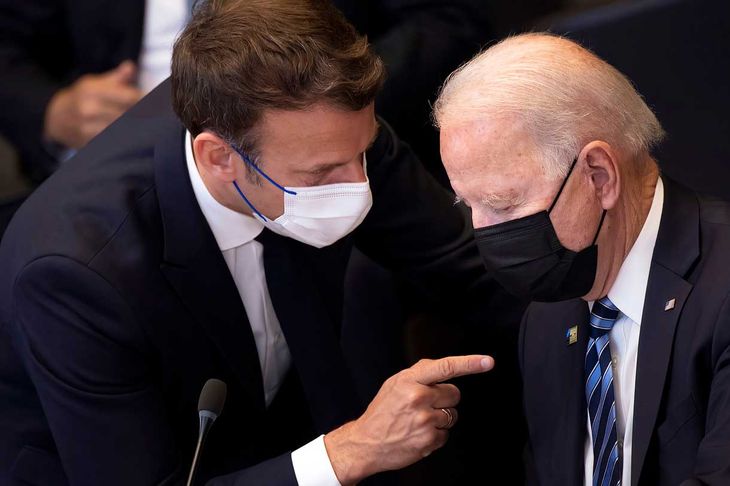 The presidents of France, Emmanuel Macron, and of the United States, Joe Biden. The presidents of France, Emmanuel Macron, and of the United States, Joe Biden.