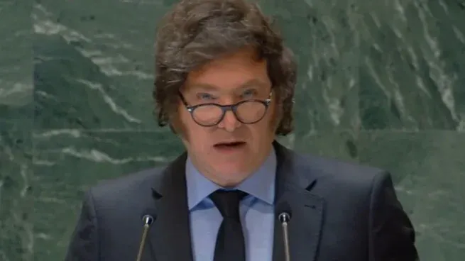 Javier Milei en su último discurso ante la ONU.