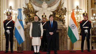 Javier Milei recibió a Narendra Modi este sábado.