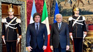 Javier Milei junto a Sergio Mattarella.&nbsp;