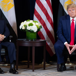 Donald Trump con el presidente Egipcio Abdel Fattah al-Sisi en una foto de 2019. Este lunes las caras sin dudas serán otras. Donald Trump con el presidente Egipcio Abdel Fattah al-Sisi en una foto de 2019. Este lunes las caras sin dudas serán otras.