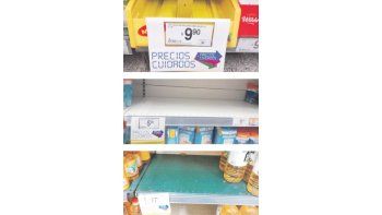 Los faltantes en las góndolas de los productos de  Precios Cuidados son una constante desde principio de diciembre.
