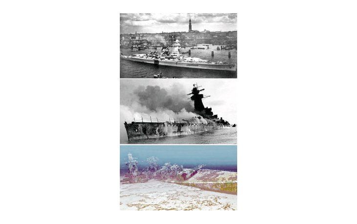 ámbito.com | Tres momentos de acorazado alemán Graf Spee. Cuando fue botado el 30 de junio de 1934, cuando fue volado por su capitán Hans Langsdorff el 17 de diciembre de 1939, en pleno Río de la Plata, y la foto que se conoció ayer, del famoso barco hundido en el lec