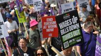 Protesta en Londres para reclamar más medidas contra el aumento de los precios.&nbsp;