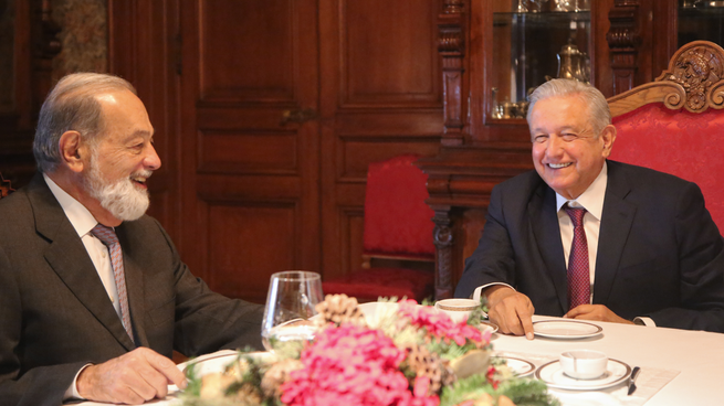 Carlos Slim Helú con AMLO.