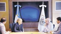 visita. Horacio R. Larreta recibió ayer a Sergiy Nebrat en la sede del Gobierno porteño.