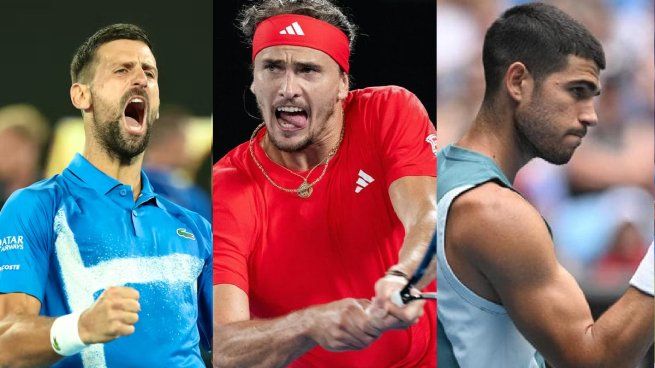 Djokovic, Zverev y Alcaraz