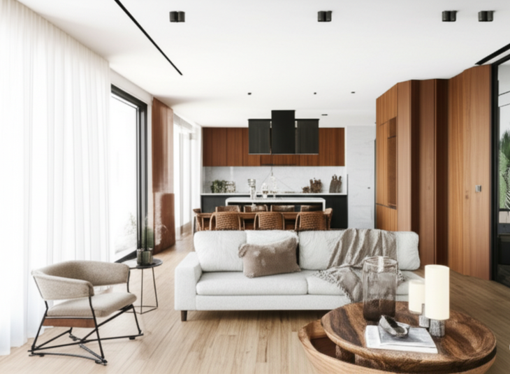 Ambientes integrados, madera, luz natural y diseño sobrio: el nuevo estándar de confort en viviendas del siglo XXI Ambientes integrados, madera, luz natural y diseño sobrio: el nuevo estándar de confort en viviendas del siglo XXI