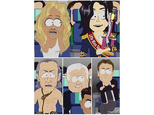 Arriba: Farrah Fawcett y Michael Jackson. Abajo: David Carradine, Ted Kennedy y Patrick Swayze.