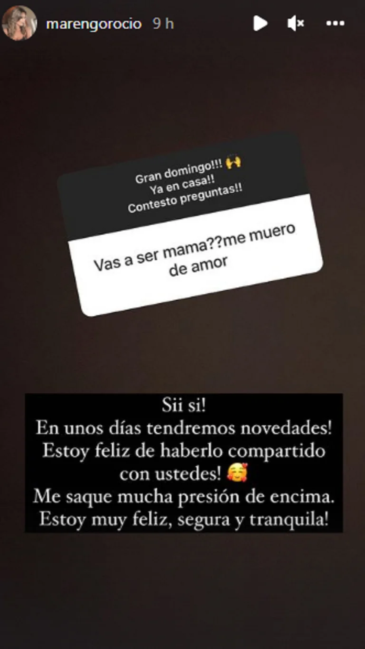 Rocío Marengo will be a mother: “I am very happy, safe and calm”