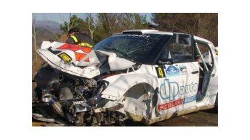 El auto de Robert Kubica tras el grave accidente que sufrió en Italia.