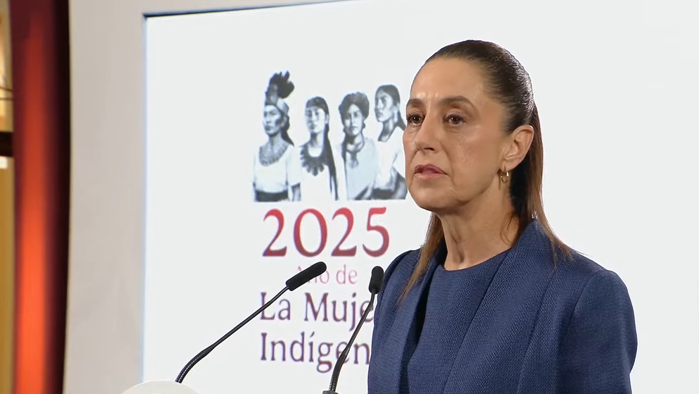 Claudia Sheinbaum en la Mañanera del Pueblo de este miércoles.