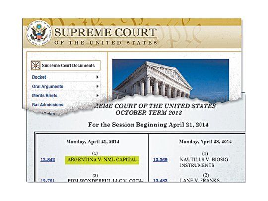 La Corte Suprema de EEUU puso fecha por primera vez para escuchar a la Argentina y a los fondos buitre. Será el 21 de abril por un caso paralelo al de fondo. Ese día el tribunal discutirá un caso contra Coca-Cola.