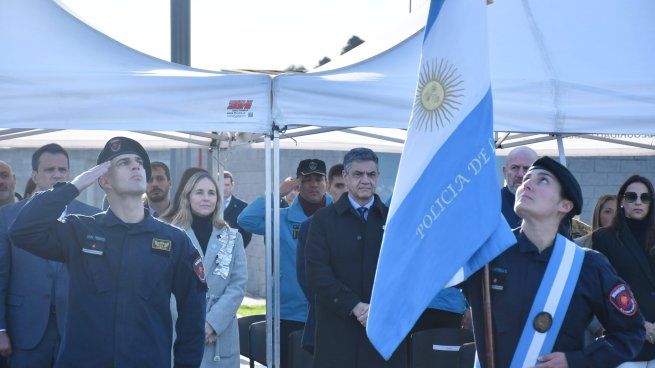 Jorge Macri junto a la Policía de la Ciudad. 