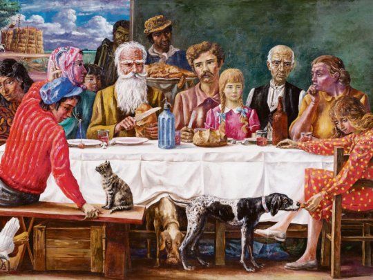 El almuerzo. El emblemático cuadro de Antonio Berni, segundo título de la colección Amalita.