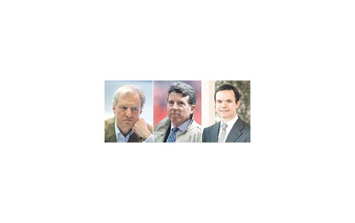 Los máximos responsables del escándalo de la Libor del banco Barclays, su presidente, Marcus Agius; el CEO, Bob Diamond, y el director de operaciones, Jerry Del Missier.