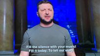 Volodimir Zelensky en los Grammy.&nbsp;
