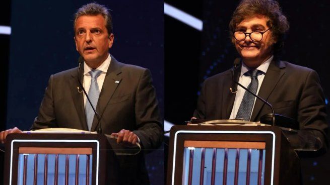 Sergio Massa y Javier Milei. Los candidatos a presidente no deberán someterse a un estudio de aptitud.