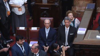 Horacio Rosatti y Carlos Rosenkrantz, los dos únicos jueces que fueron a oír el discurso de Alberto Fernández.