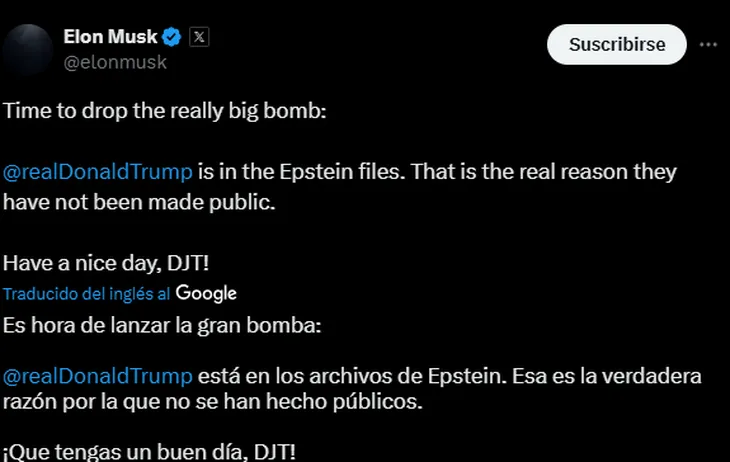 Musk's strongest blow: he related Donald Trump with Epstein's lists. Musk's strongest blow: he related Donald Trump with Epstein's lists.