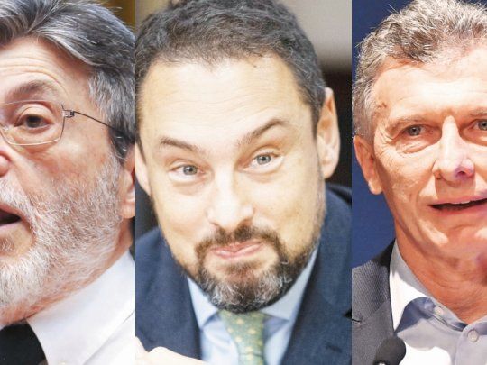 Alberto Abad, Leandro Cuccioli y Mauricio Macri.