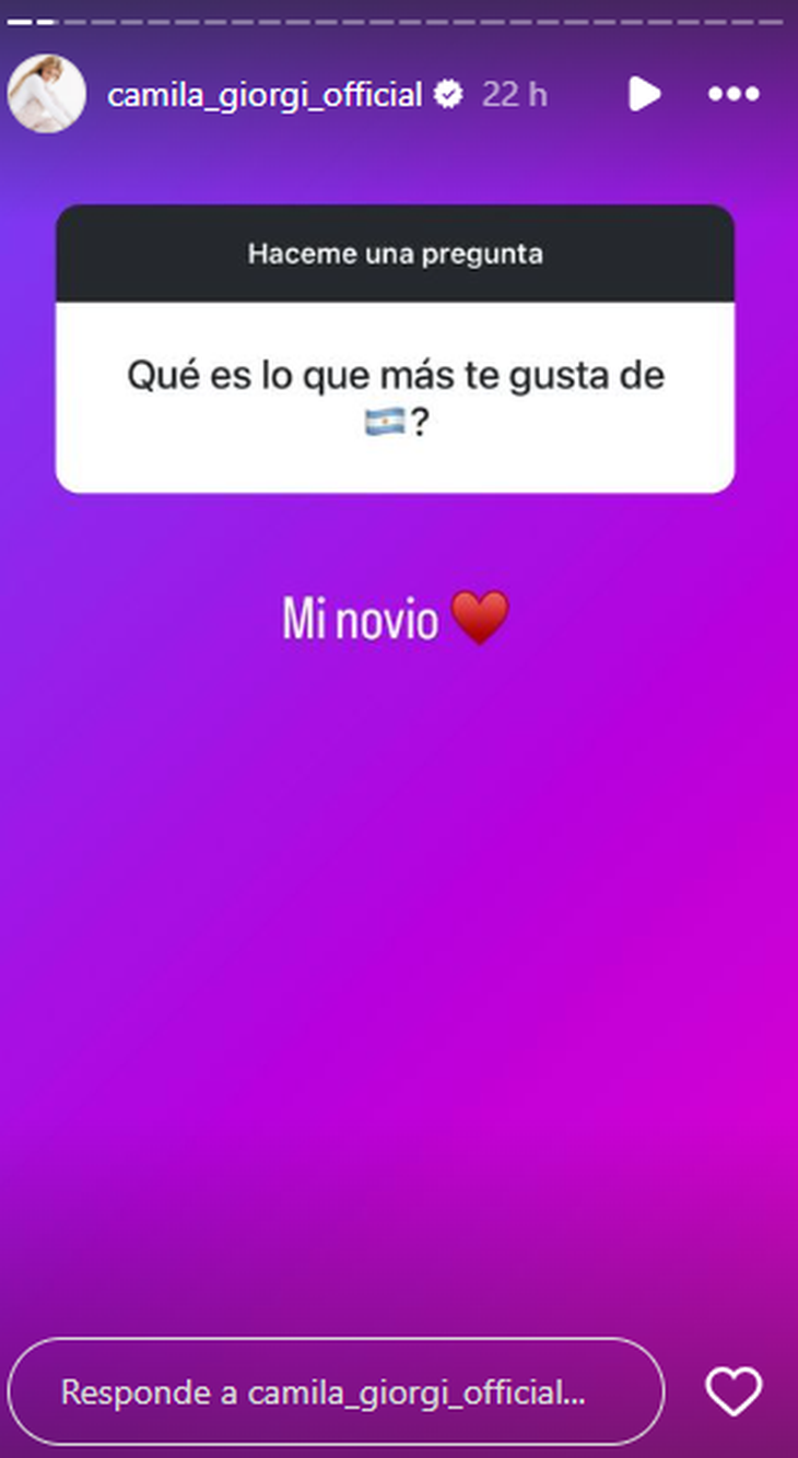 Camila Giorgi answered some questions on her Instagram account. Camila Giorgi answered some questions on her Instagram account.