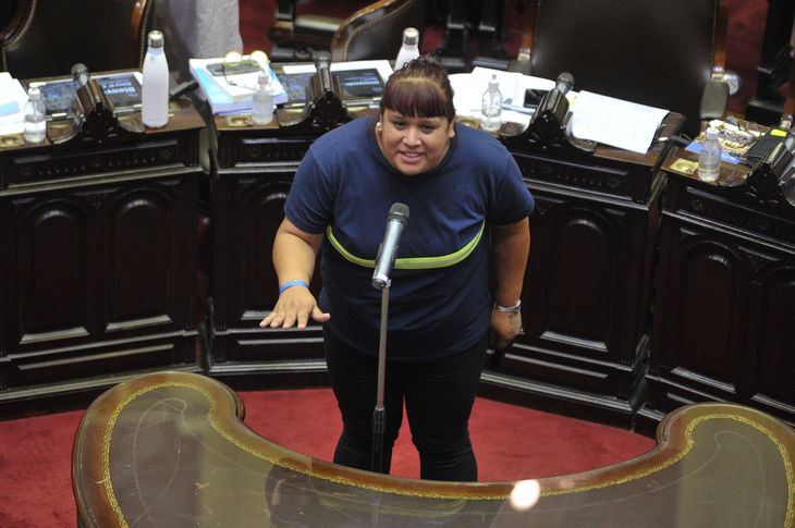 La diputada Natalia Zaracho juró por la patria cartonera.