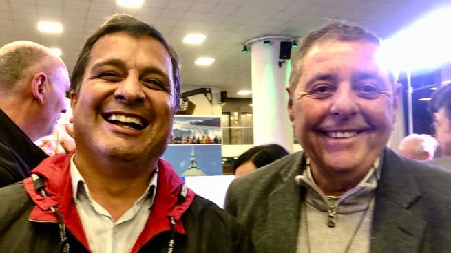 Diputado Marcelo Casaretto ( titular de la Com de Industria), y el Senador Slfredo De Angelis, durante la jornada sobre Políticas Públicas para la Agroindustria, organizada por la Fundación Barbechando, en la Bolsa de Cereales.