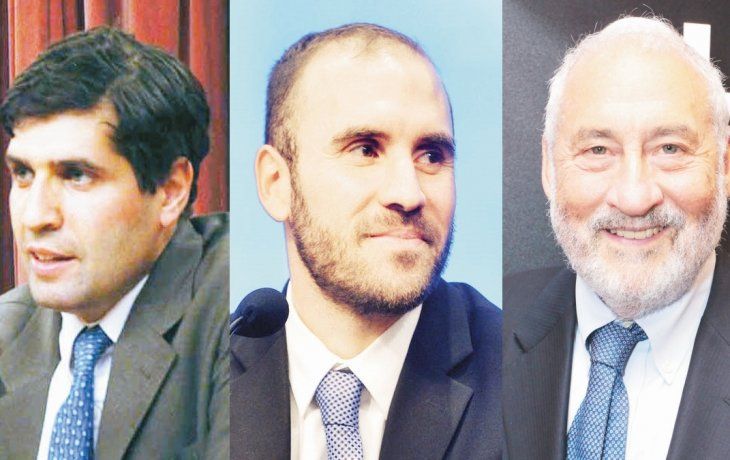 Sergio Chodos, Martín Guzmán y Joseph Stiglitz 