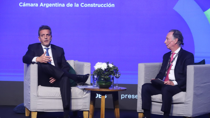 Sergio Massa en la Cámara Argentina de la Construcción. 