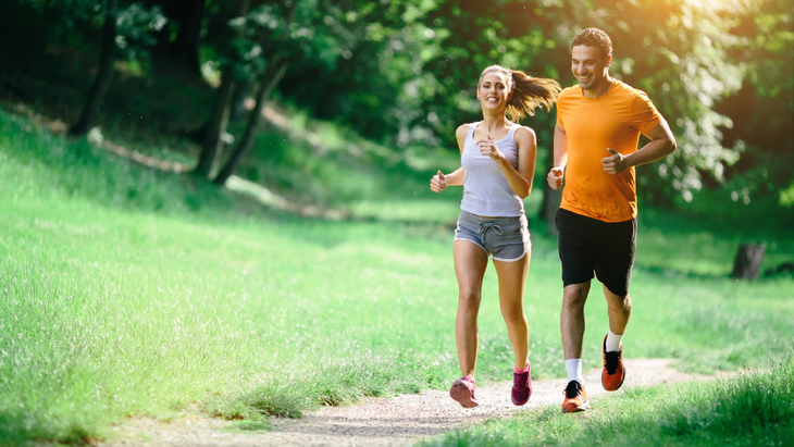 Running outdoors is stimulating for the mind and improves mood.