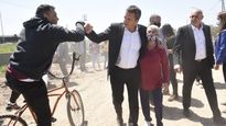 Sergio Massa en recorrida por La Matanza.&nbsp;