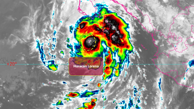 El centro del huracán Lorena en la mañana de este miércoles.