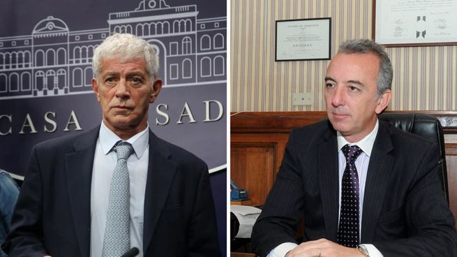 El Ministro de Justicia Mariano Cúneo Libarona, y juez Marcelo Bailaque.