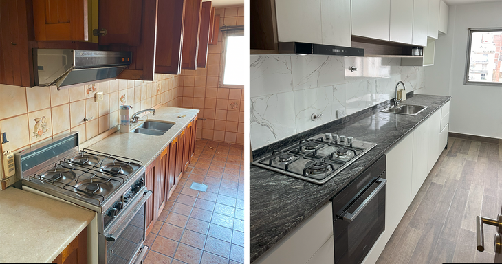 Así quedó la cocina de un departamento recientemente refaccionado (Foto Gentileza: IG Remodelatucasa.ok) Así quedó la cocina de un departamento recientemente refaccionado (Foto Gentileza: IG Remodelatucasa.ok)