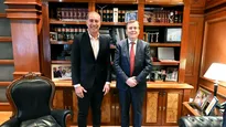 El ministro del Interior, Diego Santilli, con Gerardo Zamora, que dejará la Gobernación santiagueña para pasar al Senado.