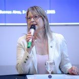 Alejandra Monteoliva durante su disertación en la jornada Desarrollo, Infraestructura y Seguridad. Alejandra Monteoliva durante su disertación en la jornada Desarrollo, Infraestructura y Seguridad.