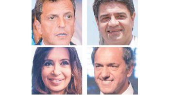 Sergio Massa, Jorge Macri, Cristina de Kirchner y Daniel Scioli.