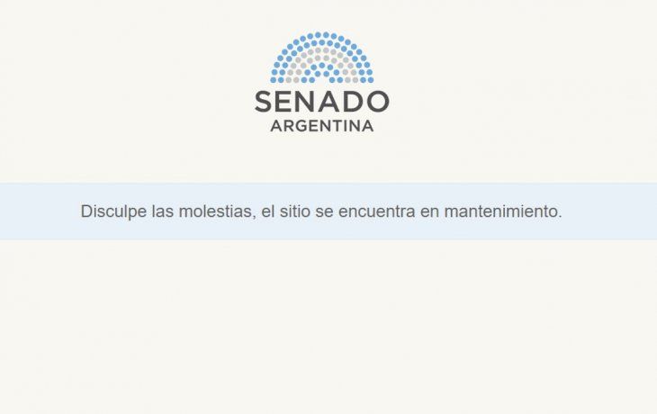 Página web no disponible del Senado de la Nación Argentina.
