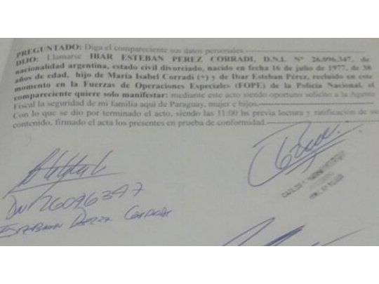 A pesar de negarse a declarar, Pérez Corradi admitió en un escrito su verdadera identidad.