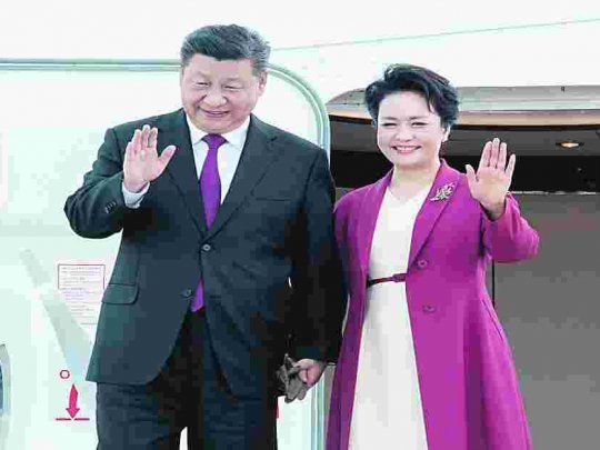 GIRA. El presidente Xi Jinping y su esposa, Peng Liyuan, llegaron a España ayer en una visita de Estado.&nbsp;