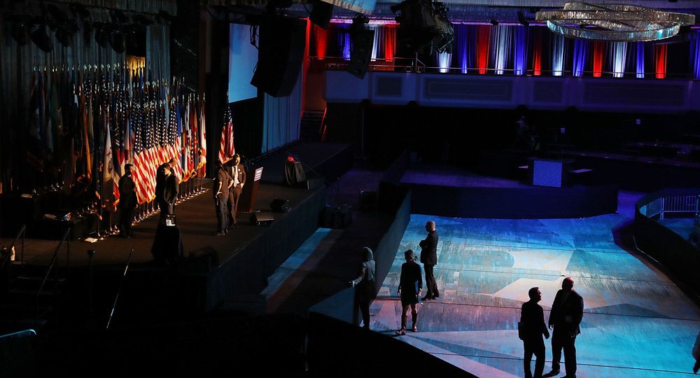 El Hilton Hotel, donde acudirá Trump tras conocerse los resultados.