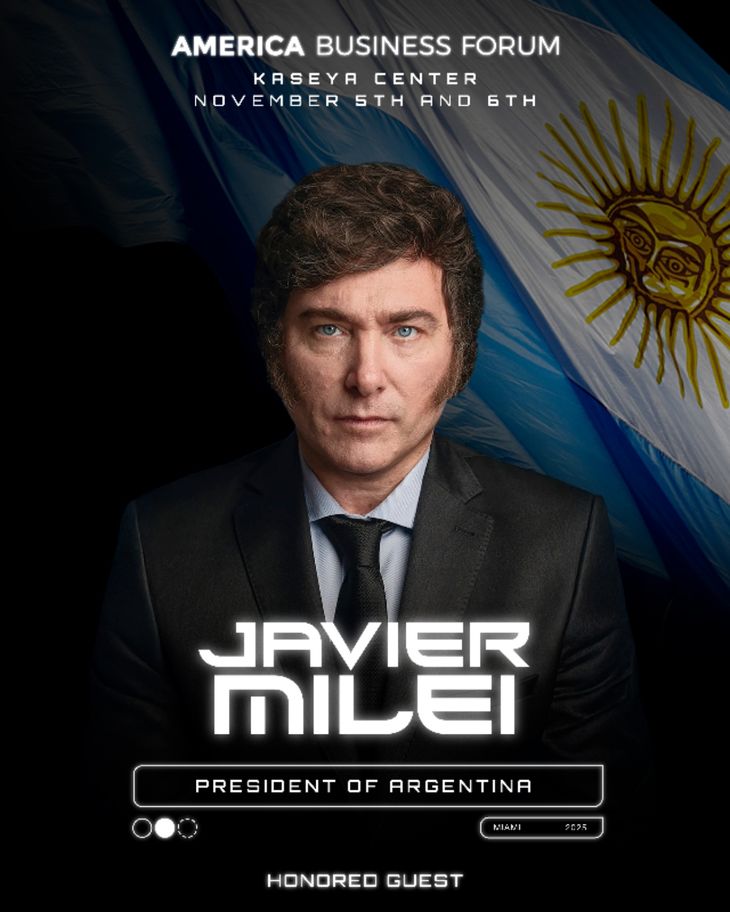 Javier Milei participará del America Business Forum junto a Donald Trump y  Lionel Messi
