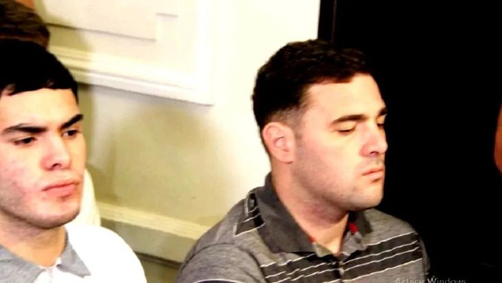 Lucas Pertossi, de camisa gris, el 6 de febrero de 2023 cuando conoció su condena a 15 años de prisión por el crimen de Fernando Báez Sosa