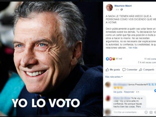 Mauricio Macri apuntó a sus votantes para lograr mayor visibilidad en las redes sociales y empujar a indecisos a que lo voten.